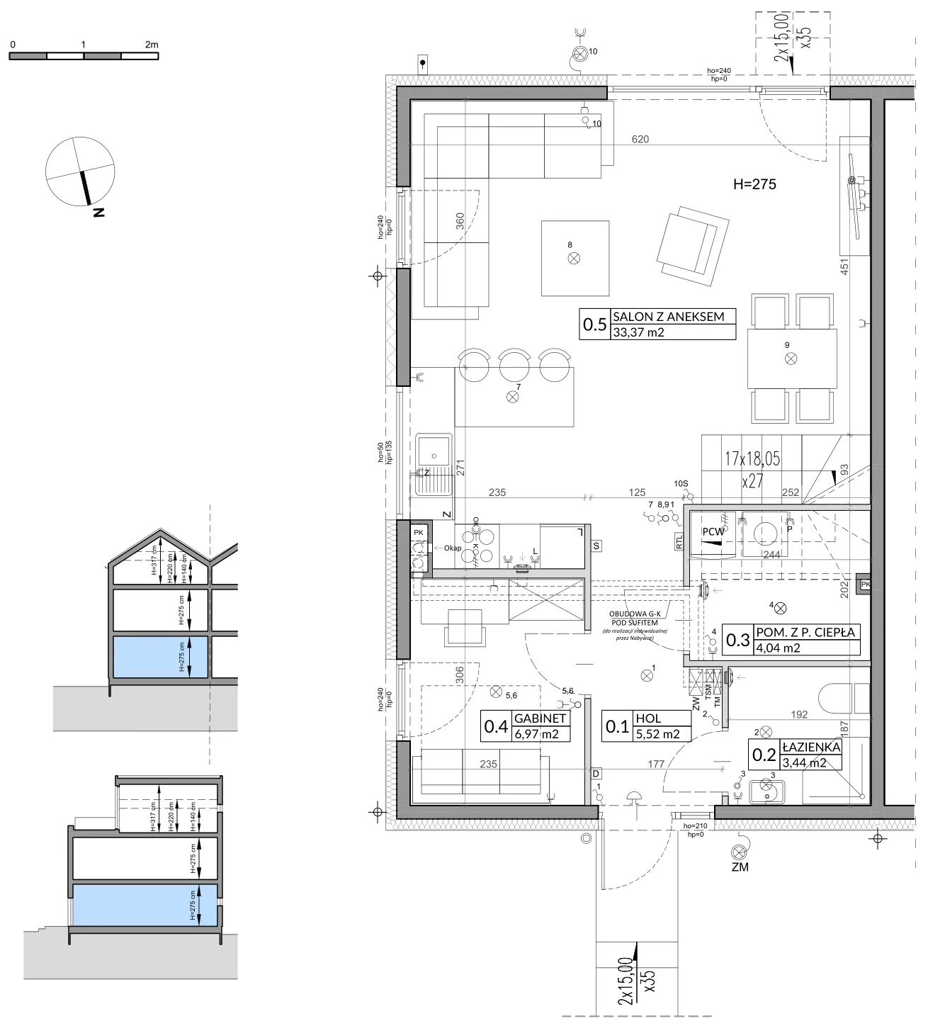 Dom 141,74 m², oferta nr 5A, Wille przy Lesie, Jazgarzewszczyzna, ul. Krzywa