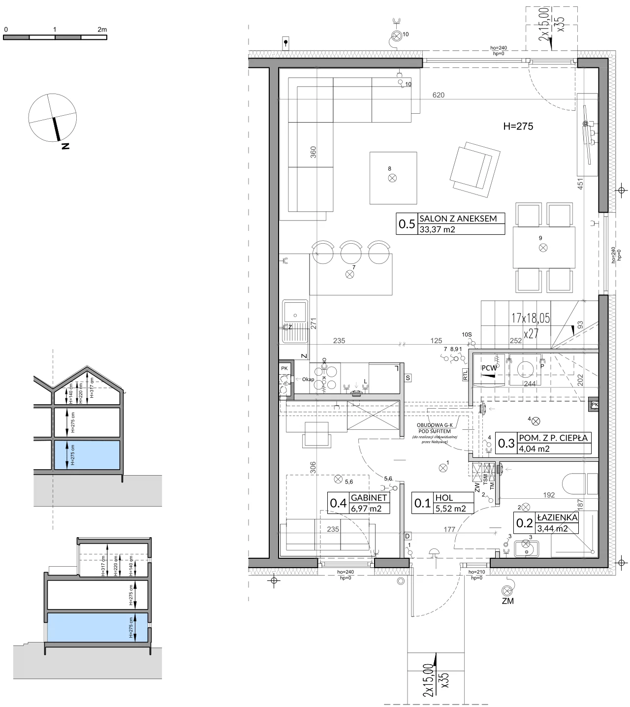Dom 141,74 m², oferta nr 5B, Wille przy Lesie, Jazgarzewszczyzna, ul. Krzywa