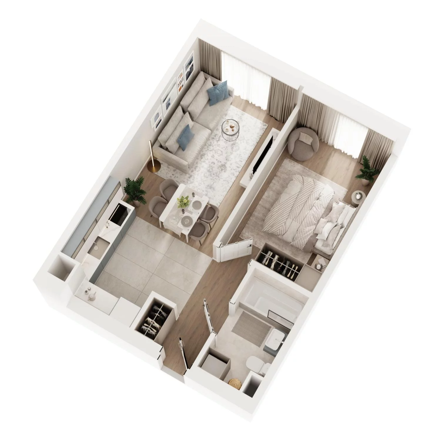 2 pokoje, mieszkanie 43,69 m², piętro 3, oferta nr H34, Miasto Ogród 6, Ożarów Mazowiecki, ul. Widok