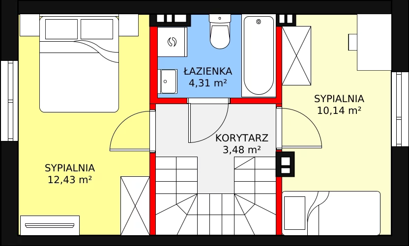 Dom 62,81 m², oferta nr 2A, Pod Topolami, Zamienie, ul. Błędna