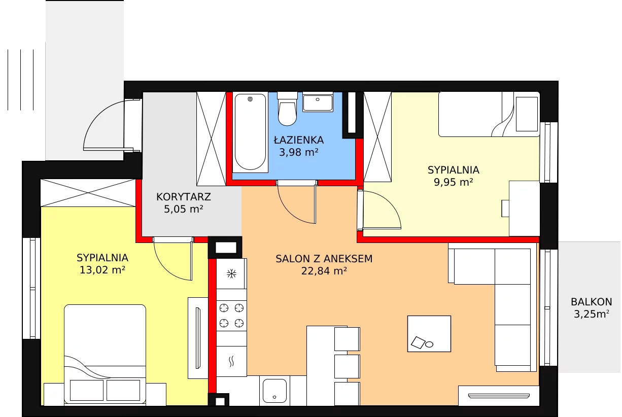 Mieszkanie 56,79 m², piętro 1, oferta nr 30B, Osiedle Natura, Janczewice, ul. Jedności 130