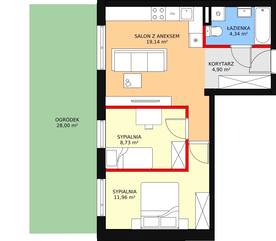 Mieszkanie 50,78 m², parter, oferta nr 5, Apartamenty Przyjaciół, Warszawa, Białołęka, Szamocin, ul. Cieślewskich 49