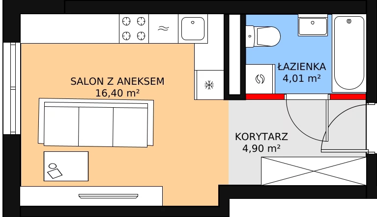 Mieszkanie 25,61 m², piętro 2, oferta nr 38, Apartamenty Przyjaciół, Warszawa, Białołęka, Szamocin, ul. Cieślewskich 49