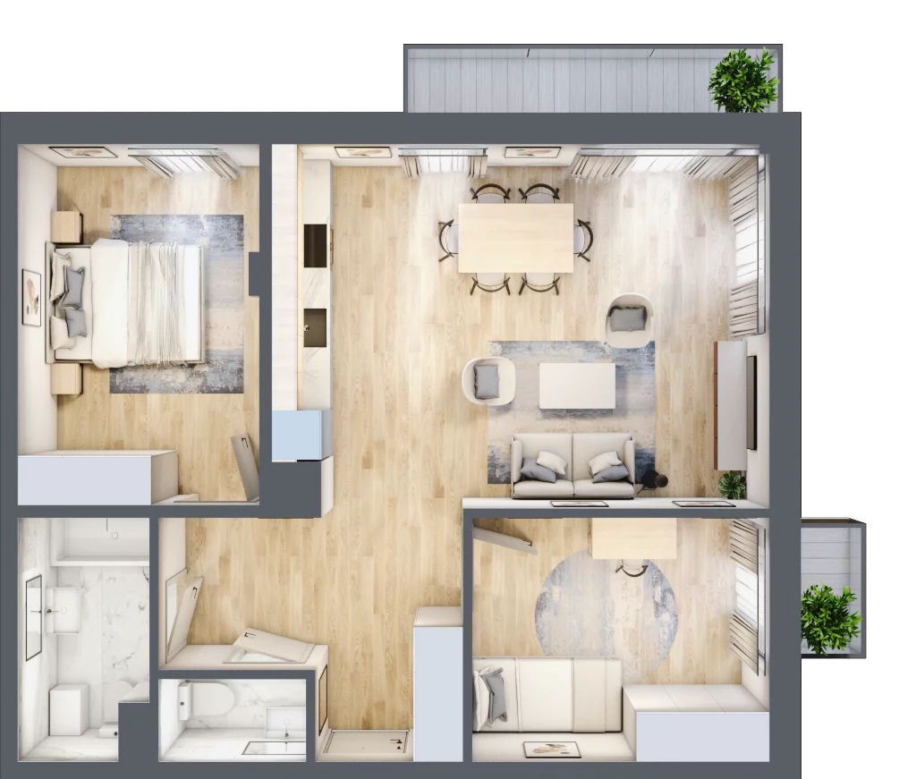 3 pokoje, mieszkanie 67,96 m², piętro 2, oferta nr H27, Miasto Ogród 6, Ożarów Mazowiecki, ul. Widok