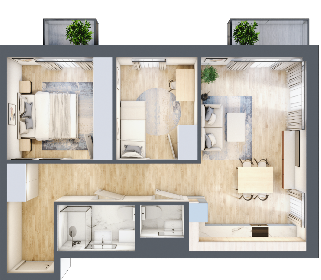 Mieszkanie 58,54 m², piętro 3, oferta nr H38, Miasto Ogród 6, Ożarów Mazowiecki, ul. Widok