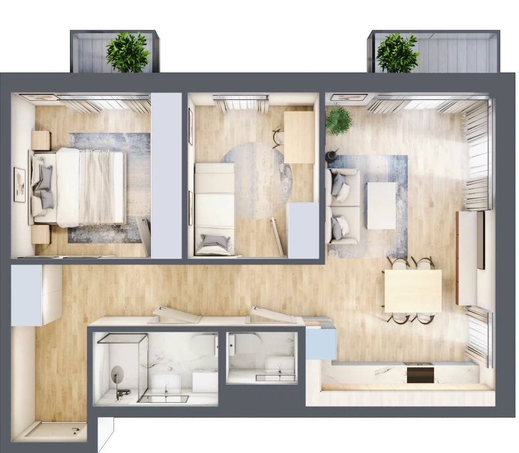 Mieszkanie 58,54 m², piętro 3, oferta nr H38, Miasto Ogród 6, Ożarów Mazowiecki, ul. Widok