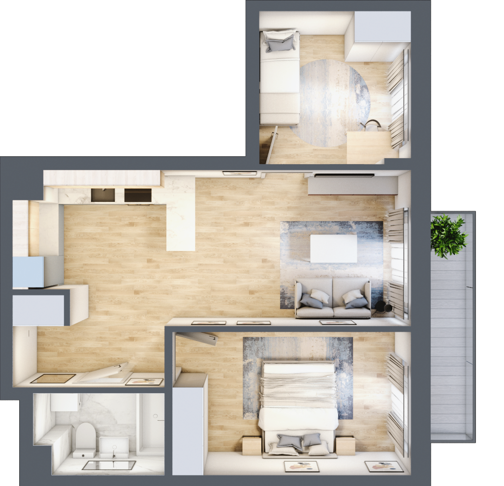 Mieszkanie 54,36 m², piętro 3, oferta nr O31, Miasto Ogród 6, Ożarów Mazowiecki, ul. Widok