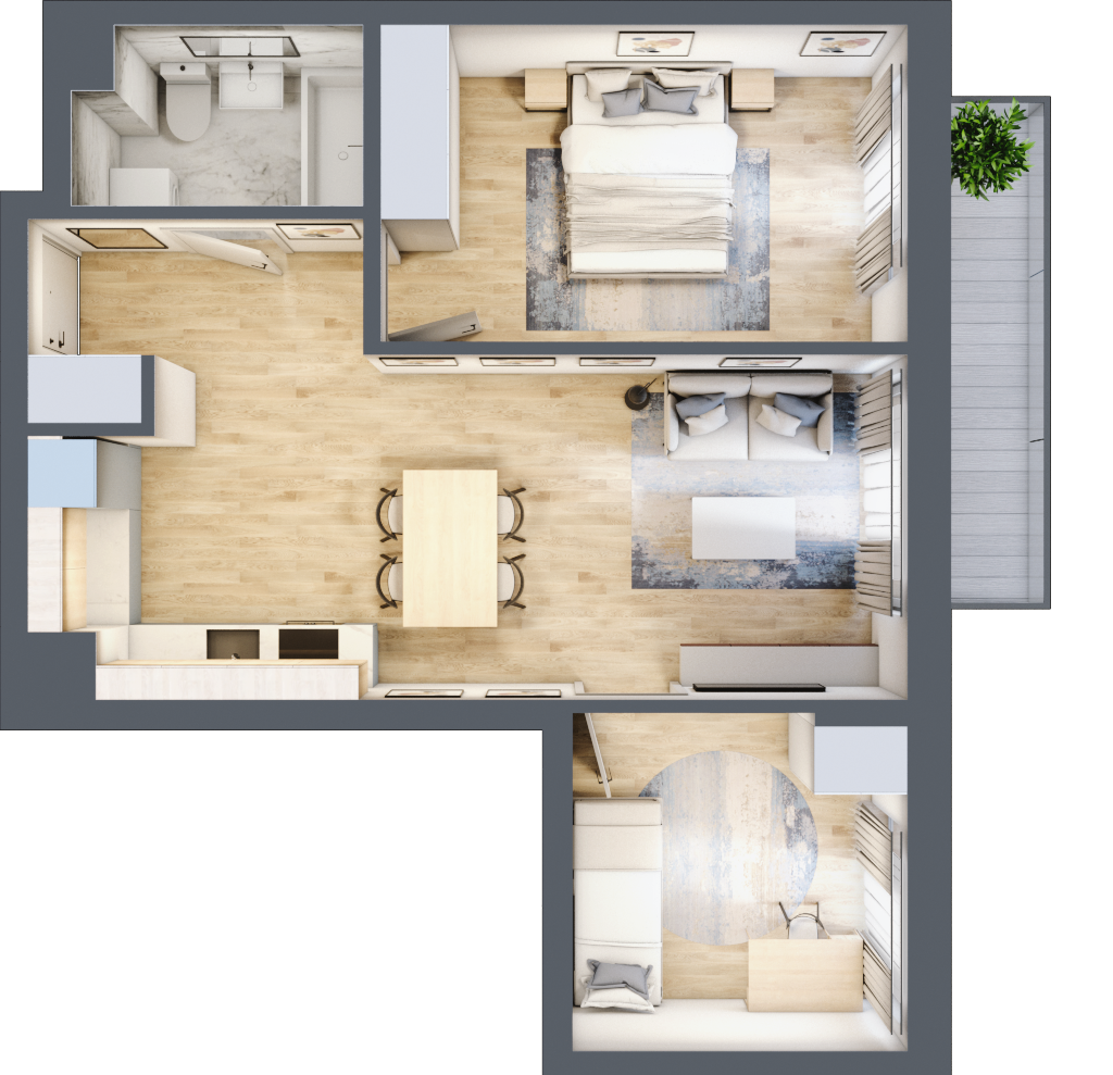 Mieszkanie 54,34 m², piętro 1, oferta nr S20, Miasto Ogród 6, Ożarów Mazowiecki, ul. Widok