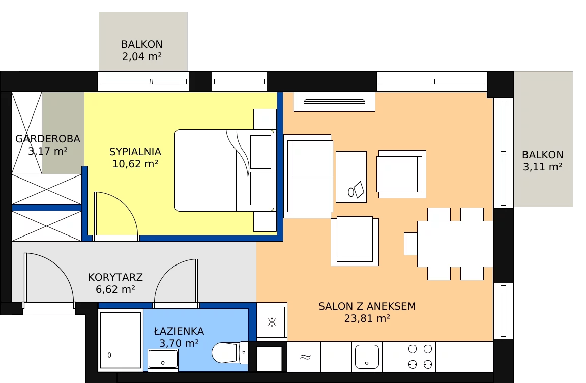 Zalety mieszkania 49.54 m², S29