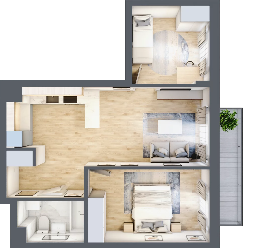 3 pokoje, mieszkanie 54,38 m², piętro 3, oferta nr S31, Miasto Ogród 6, Ożarów Mazowiecki, ul. Widok