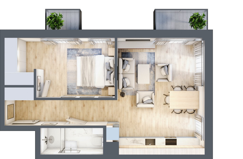 Mieszkanie 49,54 m², piętro 3, oferta nr S39, Miasto Ogród 6, Ożarów Mazowiecki, ul. Widok