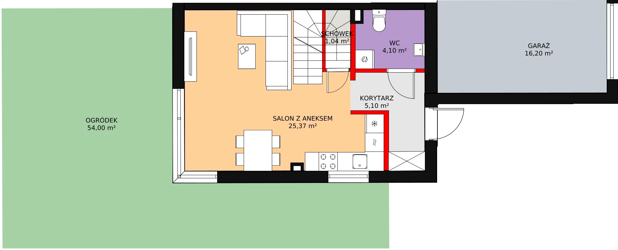 Dom 76,58 m², oferta nr 22A, Zielono Mi, Podolszyn, ul. Zielona