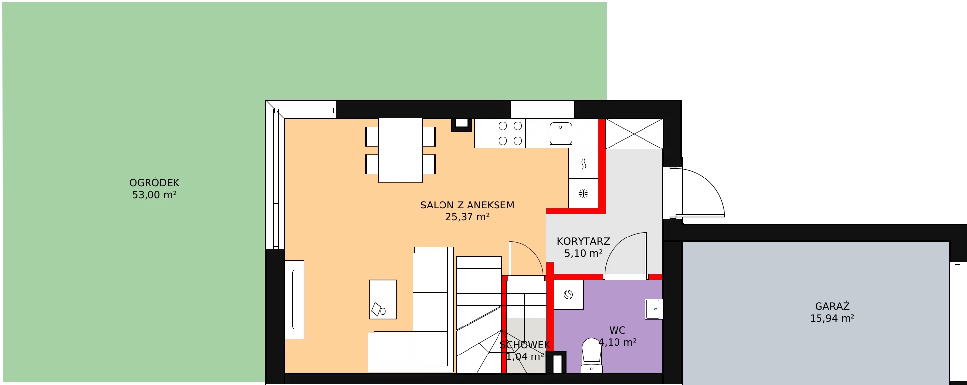 Dom 76,58 m², oferta nr 25B, Zielono Mi, Podolszyn, ul. Zielona