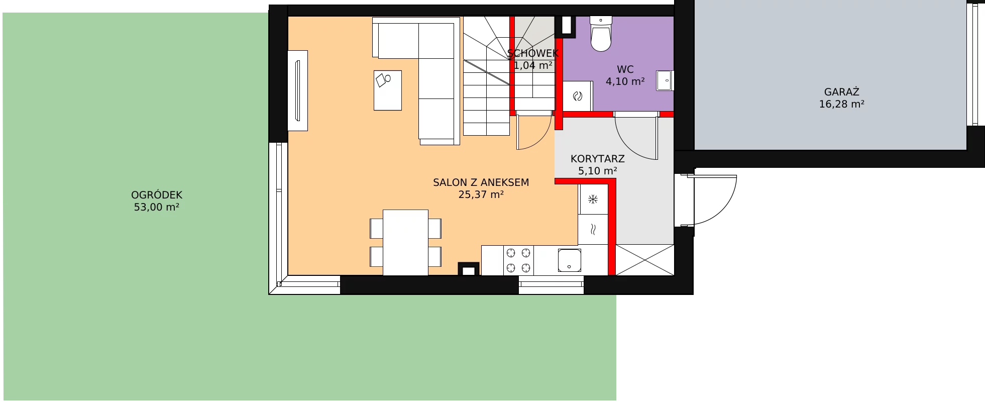 Dom 76,58 m², oferta nr 26A, Zielono Mi, Podolszyn, ul. Zielona