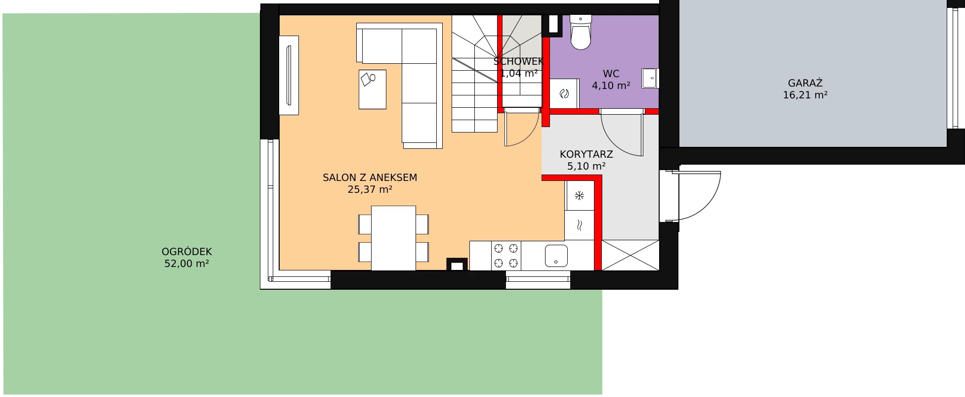 Dom 76,58 m², oferta nr 28A, Zielono Mi, Podolszyn, ul. Zielona