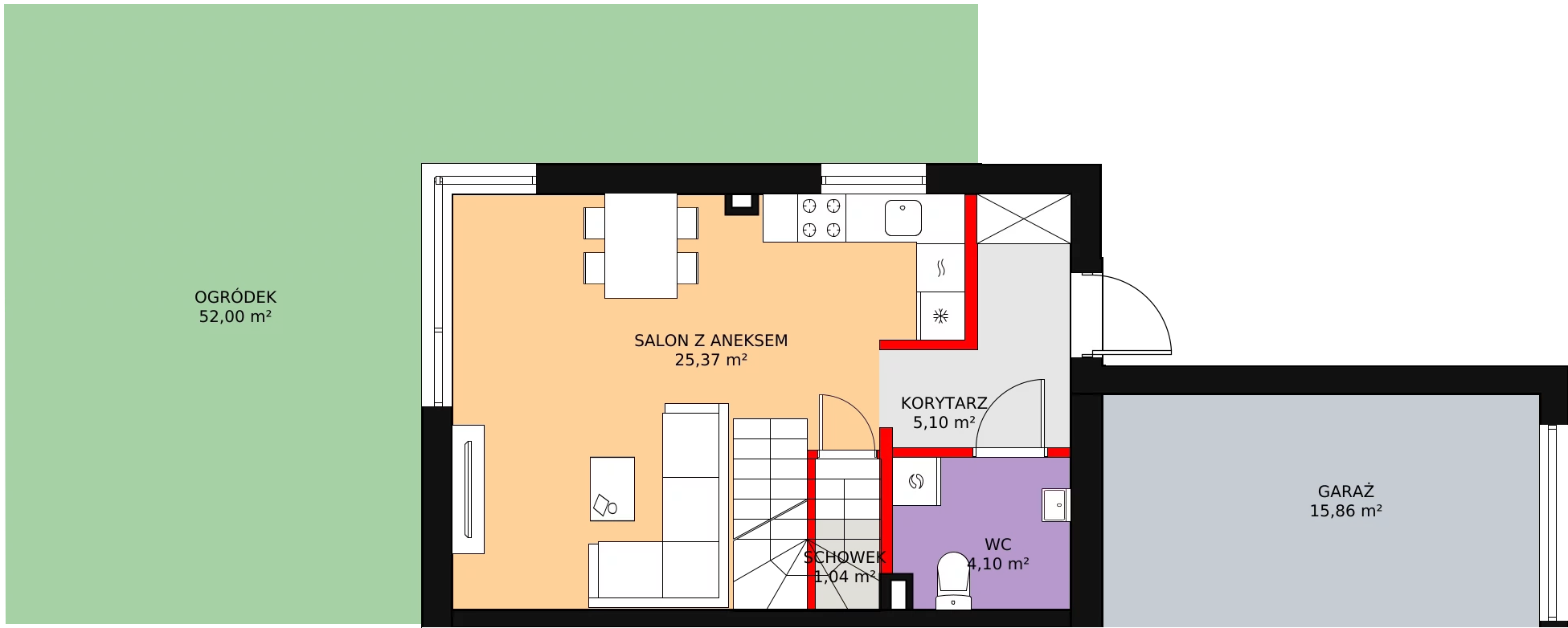 Dom 76,58 m², oferta nr 29B, Zielono Mi, Podolszyn, ul. Zielona