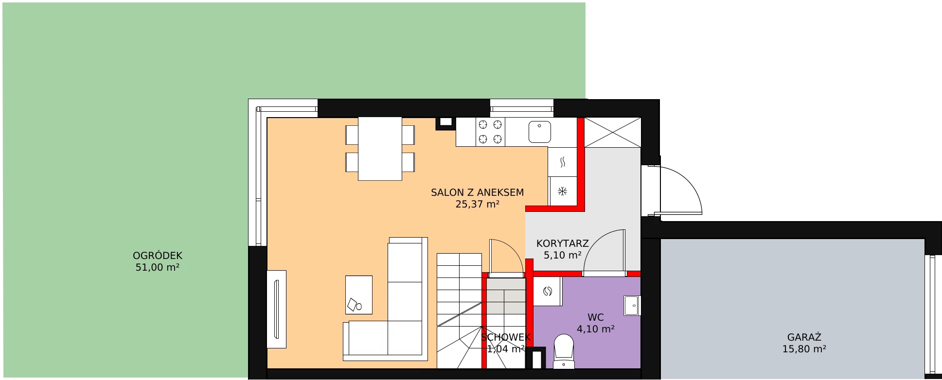 Dom 76,58 m², oferta nr 32B, Zielono Mi, Podolszyn, ul. Zielona