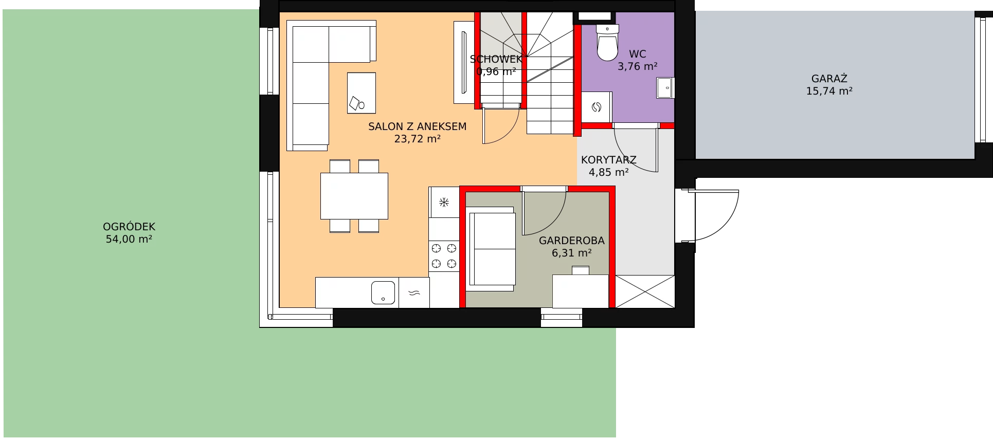 Dom 85,96 m², oferta nr 33A, Zielono Mi, Podolszyn, ul. Zielona