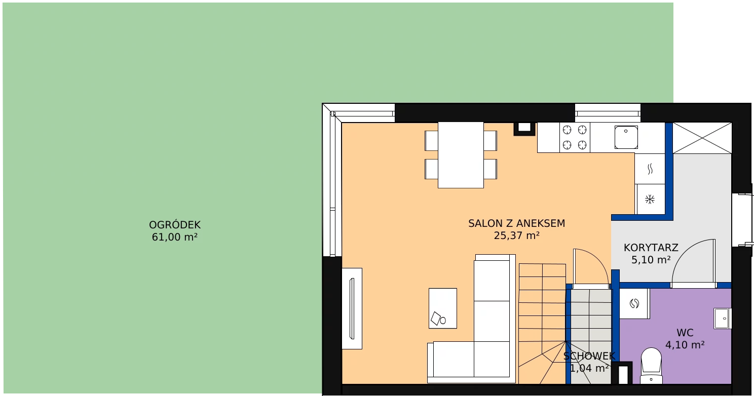 Zalety domu 76.58 m², 8B