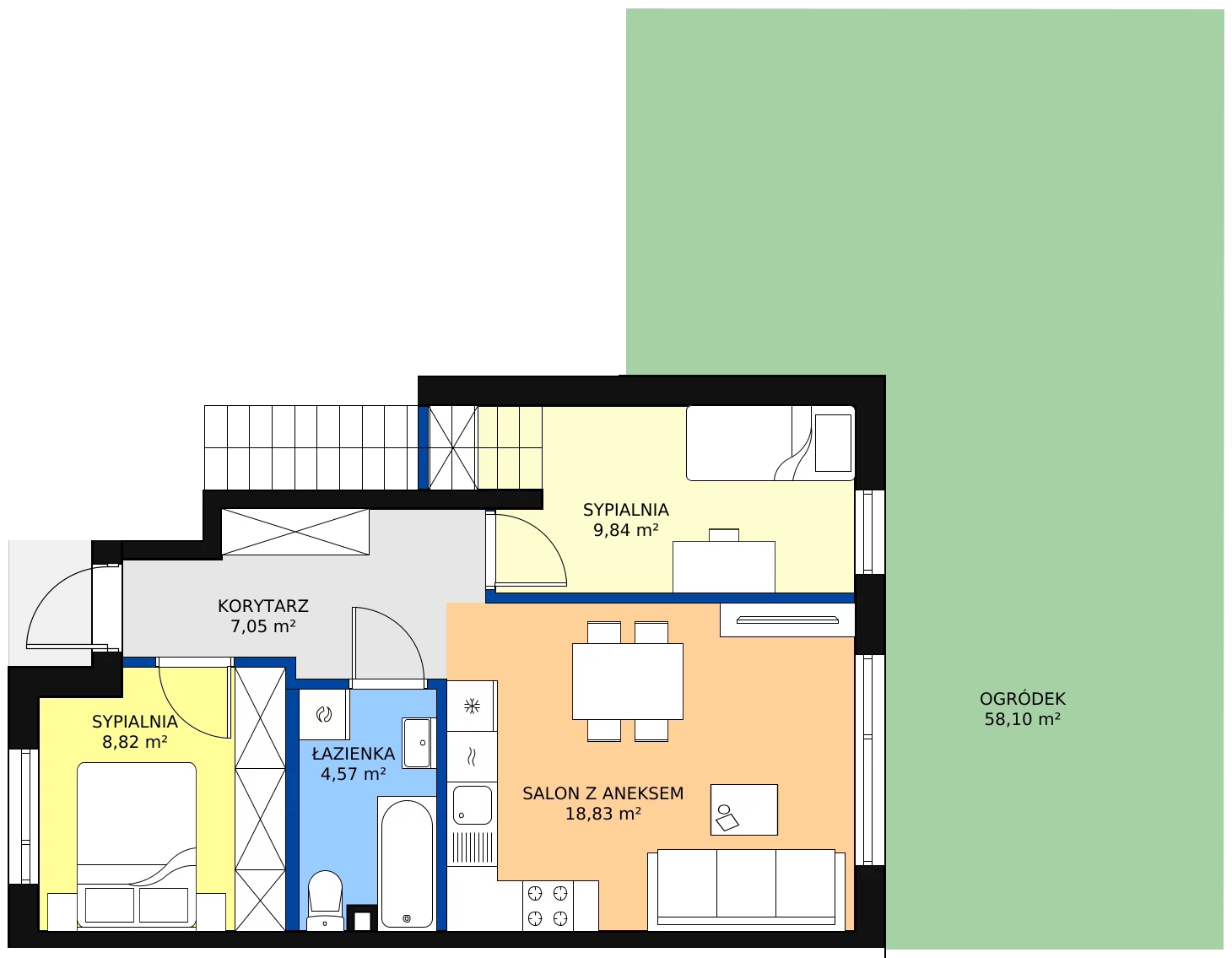 Zalety mieszkania 51.15 m², 49