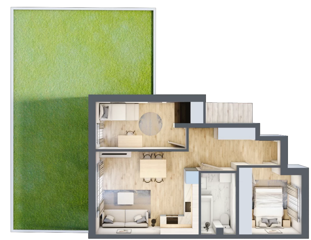3 pokoje, mieszkanie 51,15 m², parter, oferta nr 53, Boska Ksawerowska, Łódź, Górna, ul. Pabianicka
