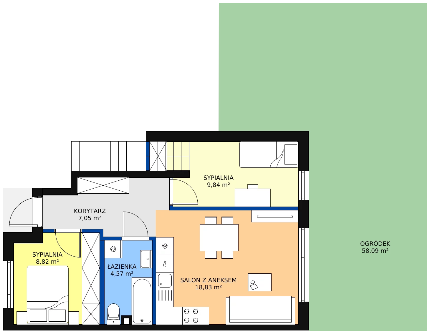 Zalety mieszkania 51.15 m², 73
