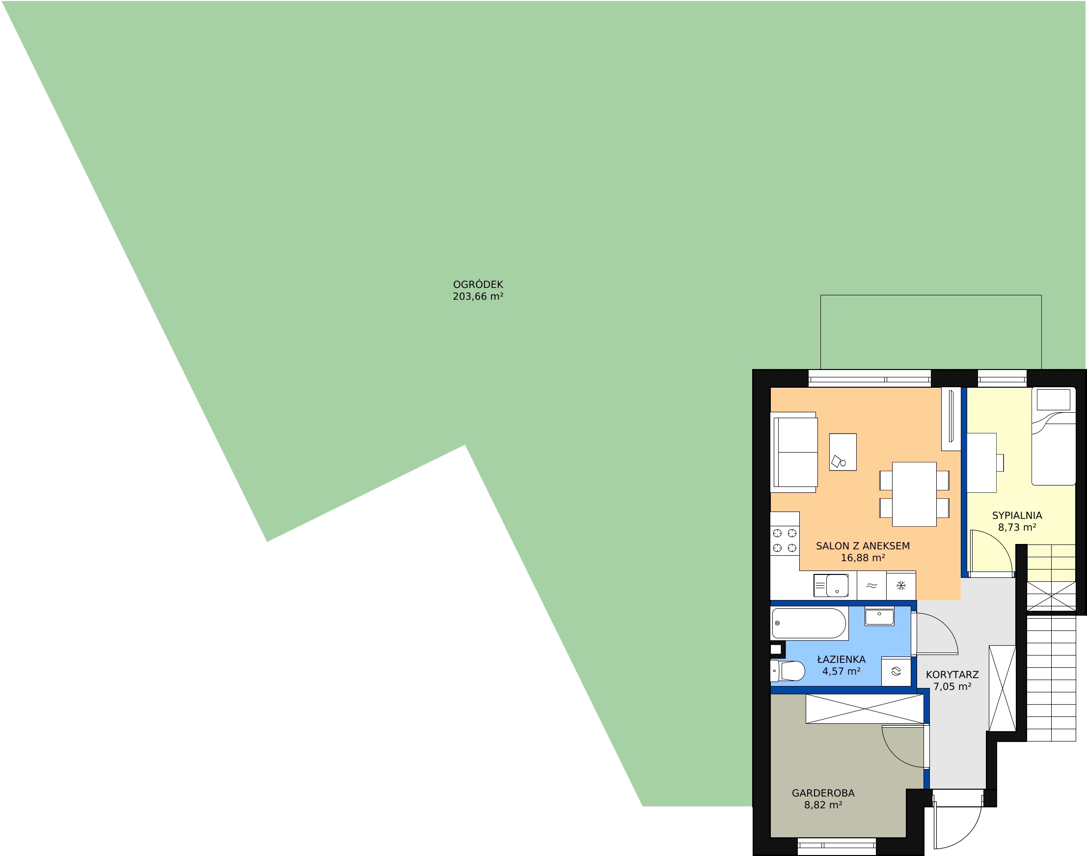 Zalety mieszkania 48.03 m², 35