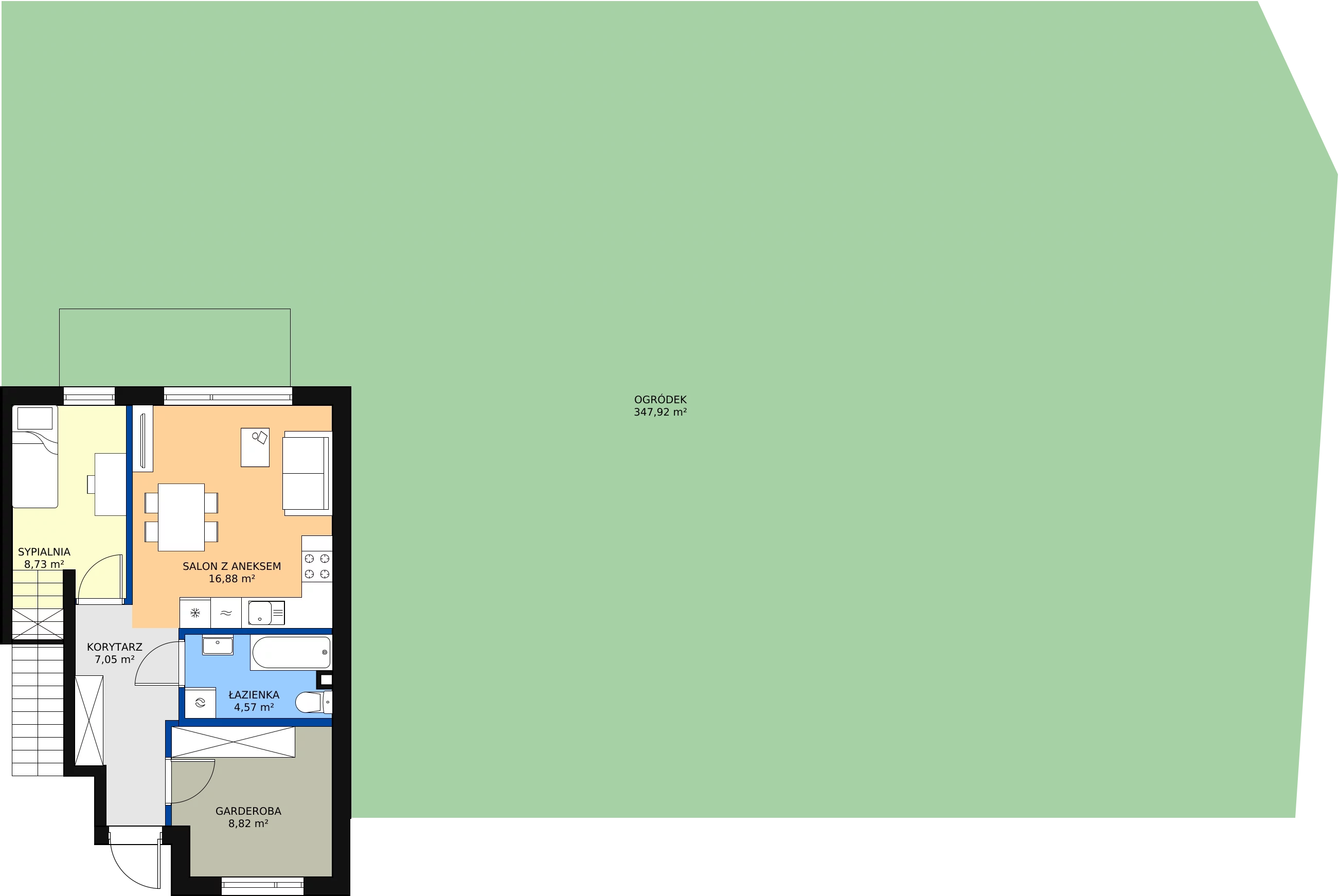 Zalety mieszkania 48.03 m², 45
