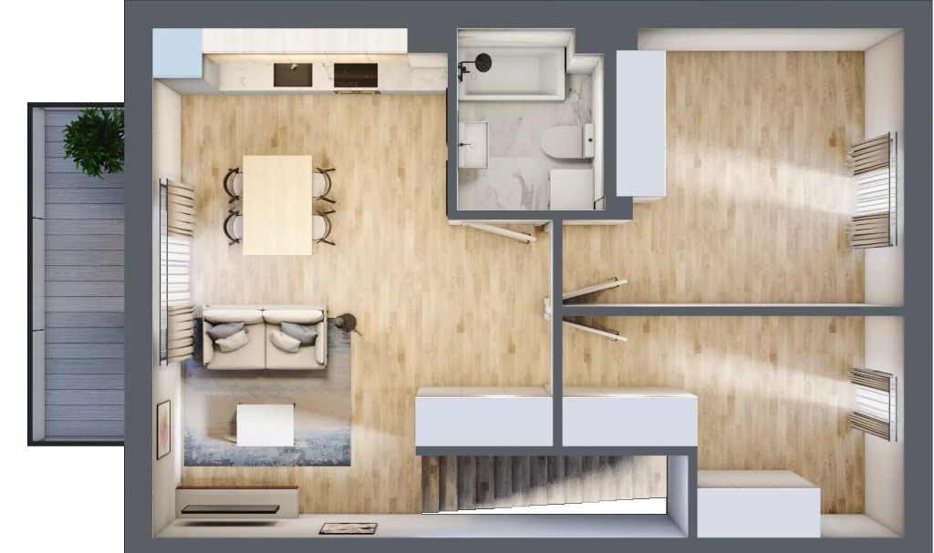 3 pokoje, mieszkanie 58,82 m², piętro 1, oferta nr 46, Manufaktura Marki 2, Marki, ul. Stawowa