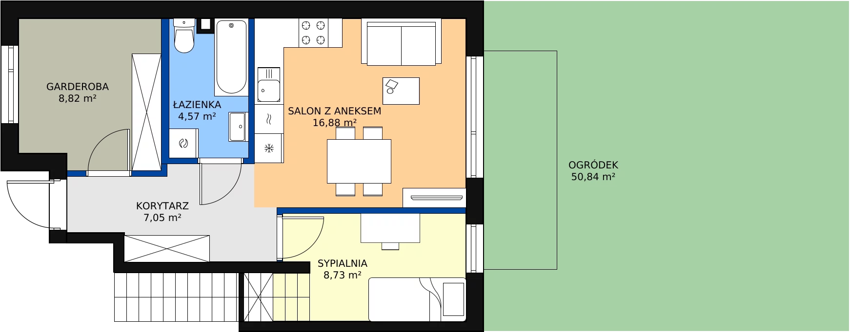 Zalety mieszkania 48.03 m², 51