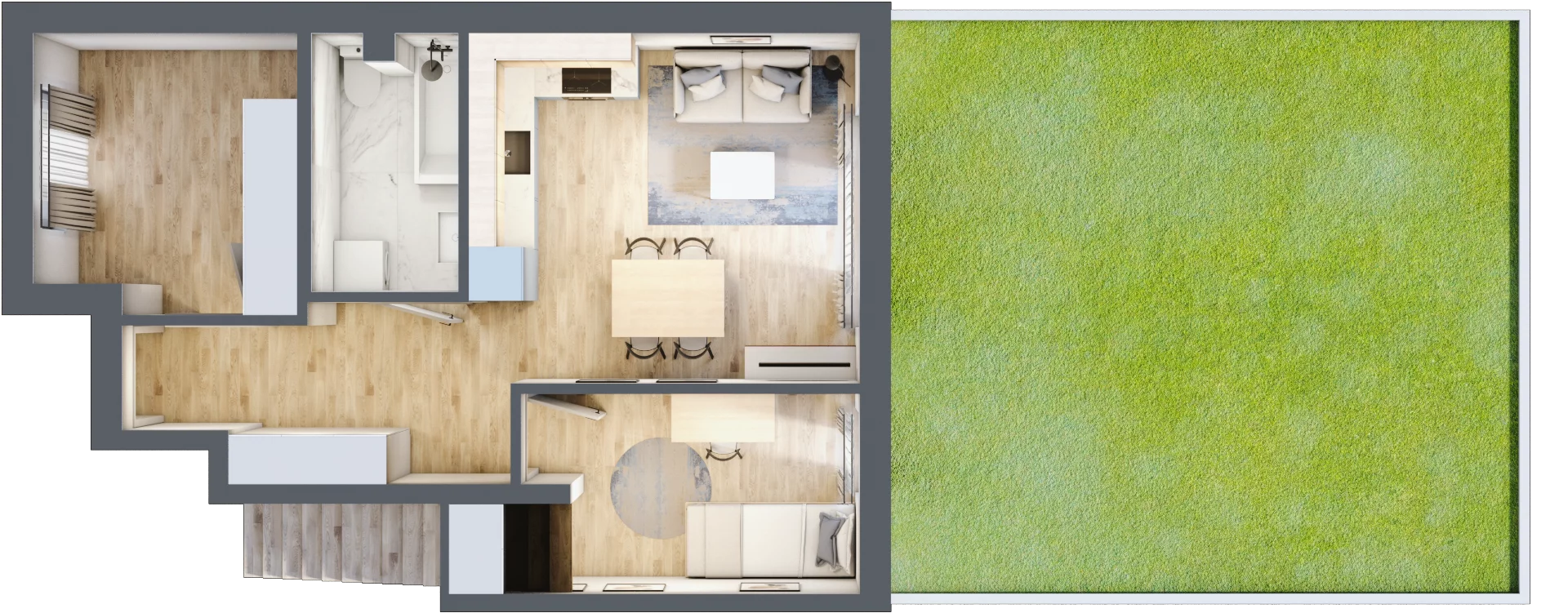 3 pokoje, mieszkanie 48,03 m², parter, oferta nr 51, Manufaktura Marki 2, Marki, ul. Stawowa