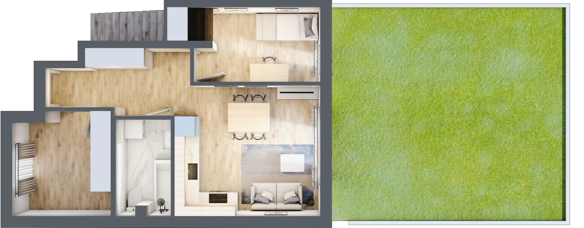 3 pokoje, mieszkanie 48,03 m², parter, oferta nr 53, Manufaktura Marki 2, Marki, ul. Stawowa
