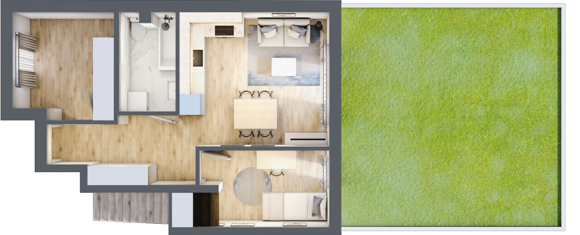 3 pokoje, mieszkanie 48,03 m², parter, oferta nr 55, Manufaktura Marki 2, Marki, ul. Stawowa