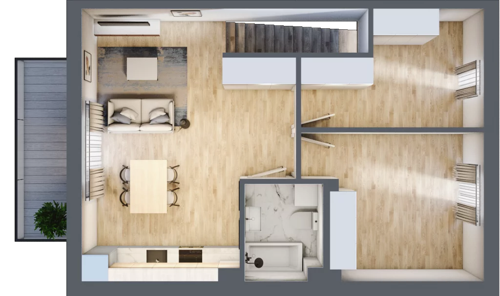 3 pokoje, mieszkanie 58,82 m², piętro 1, oferta nr 62, Manufaktura Marki 2, Marki, ul. Stawowa