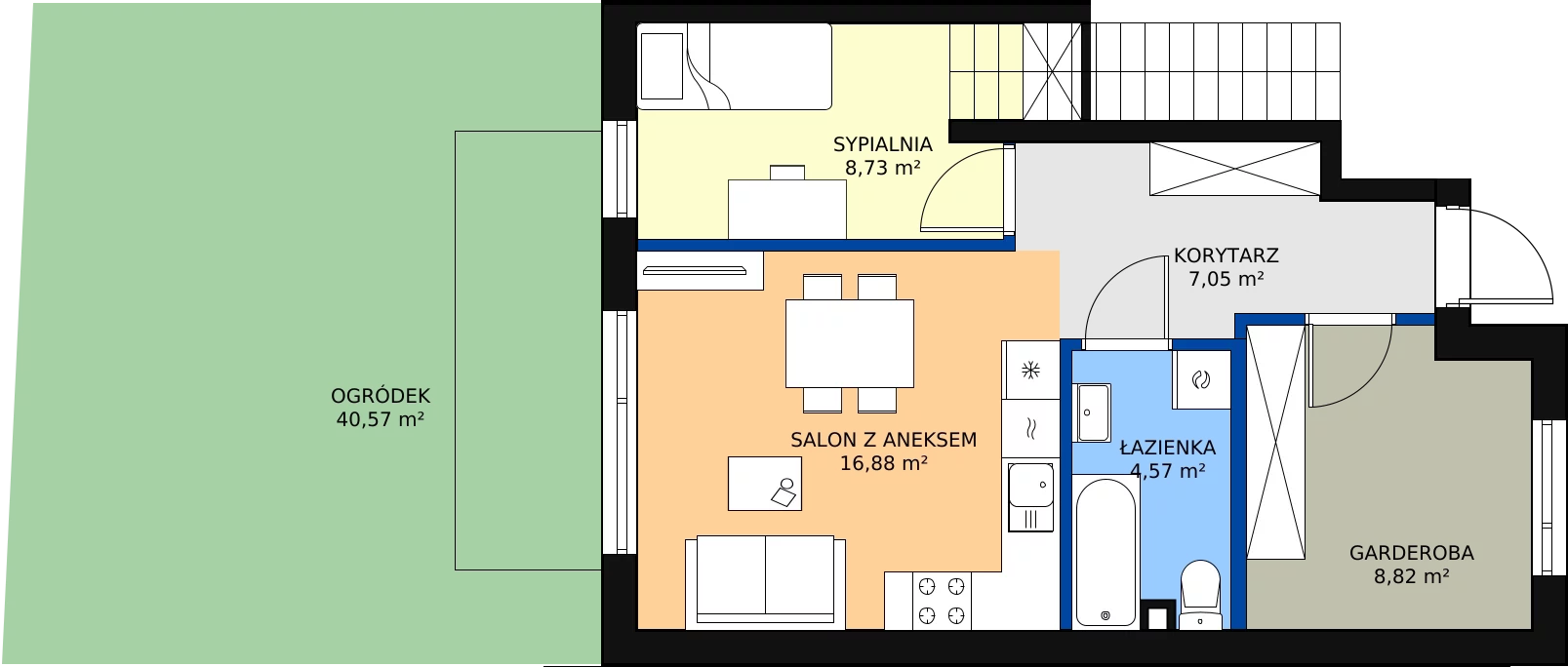 Zalety mieszkania 48.03 m², 65