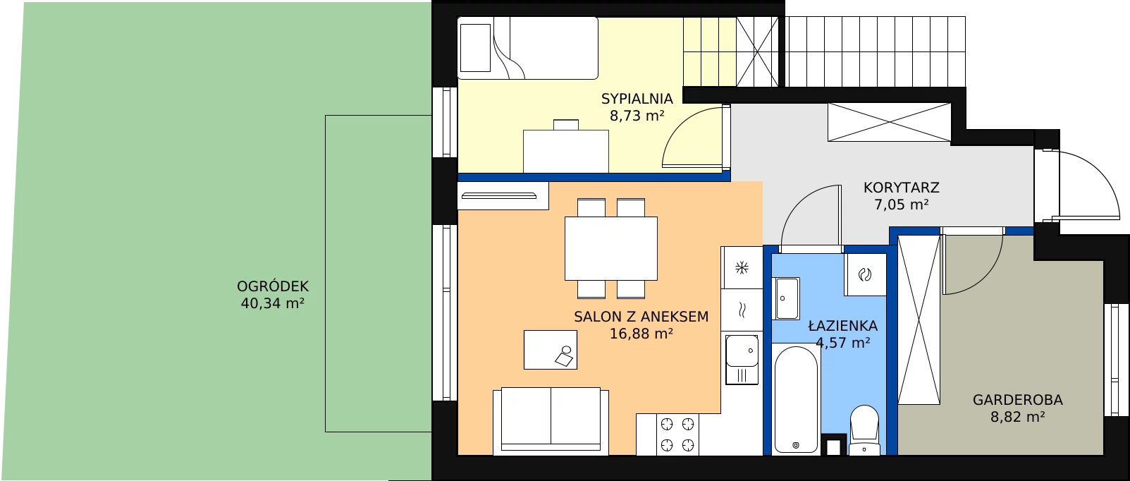 Zalety mieszkania 48.03 m², 69