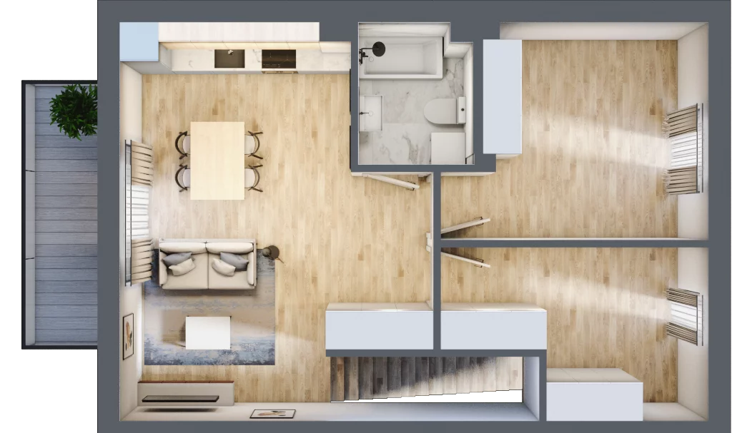 3 pokoje, mieszkanie 58,82 m², piętro 1, oferta nr 72, Manufaktura Marki 2, Marki, ul. Stawowa