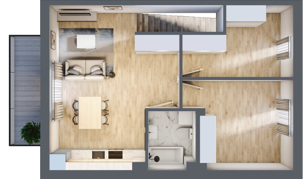 3 pokoje, mieszkanie 58,82 m², piętro 1, oferta nr 74, Manufaktura Marki 2, Marki, ul. Stawowa