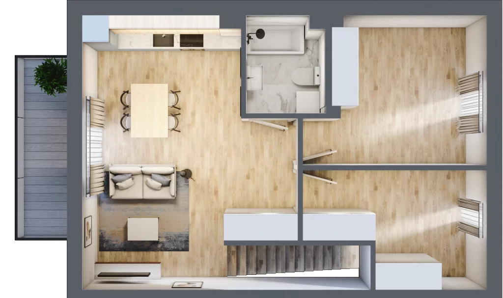 3 pokoje, mieszkanie 58,82 m², piętro 1, oferta nr 80, Manufaktura Marki 2, Marki, ul. Stawowa