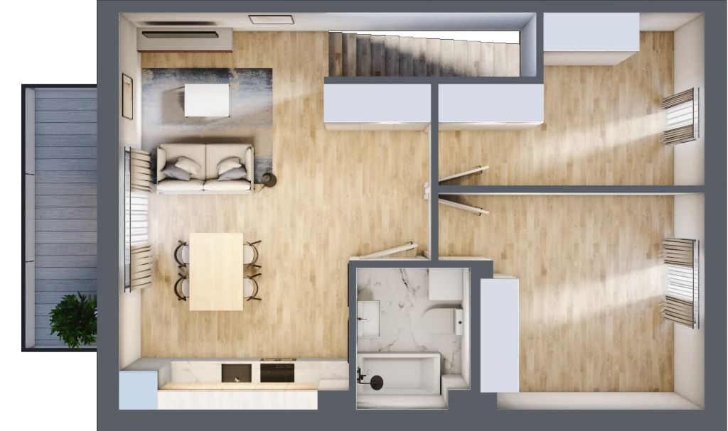 3 pokoje, mieszkanie 58,82 m², piętro 1, oferta nr 74, Manufaktura Marki 2, Marki, ul. Stawowa