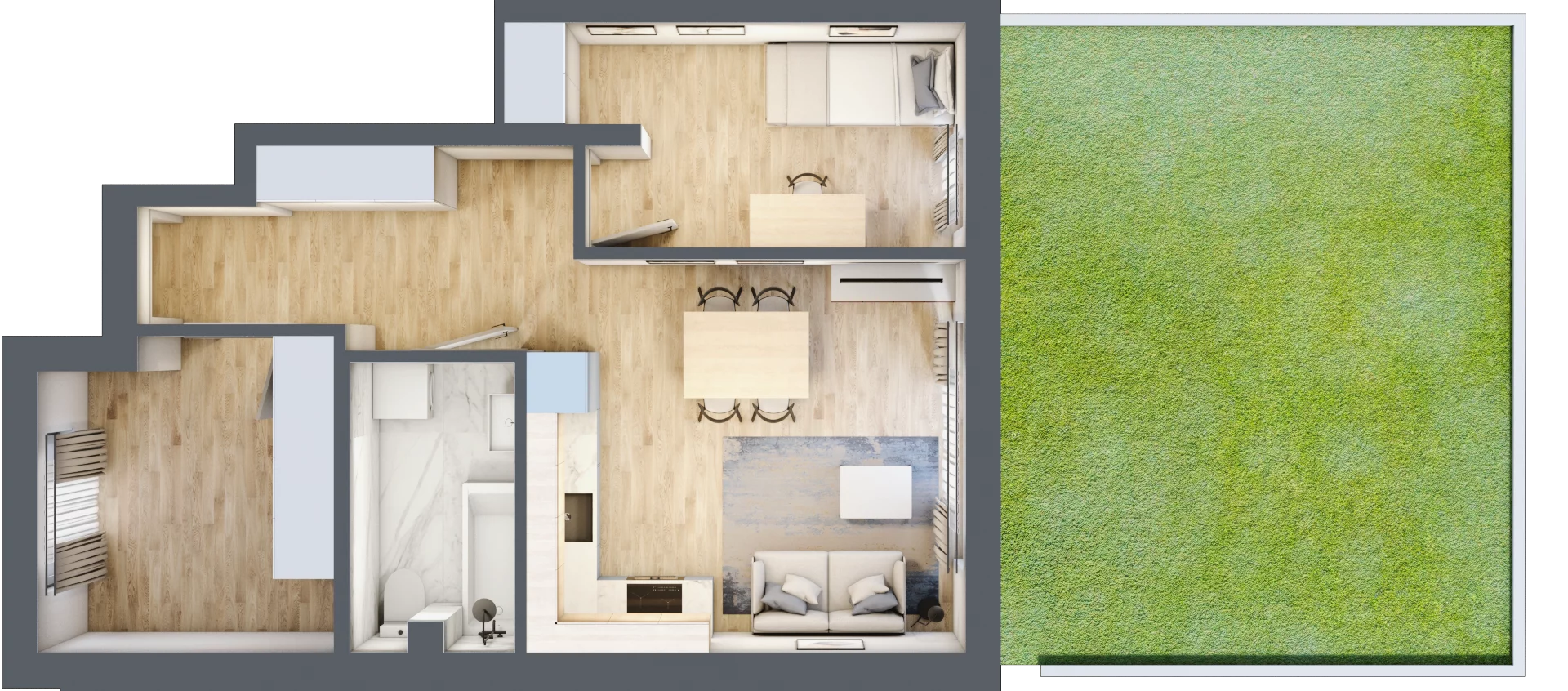 3 pokoje, mieszkanie 48,03 m², parter, oferta nr 103, Manufaktura Marki 2, Marki, ul. Stawowa