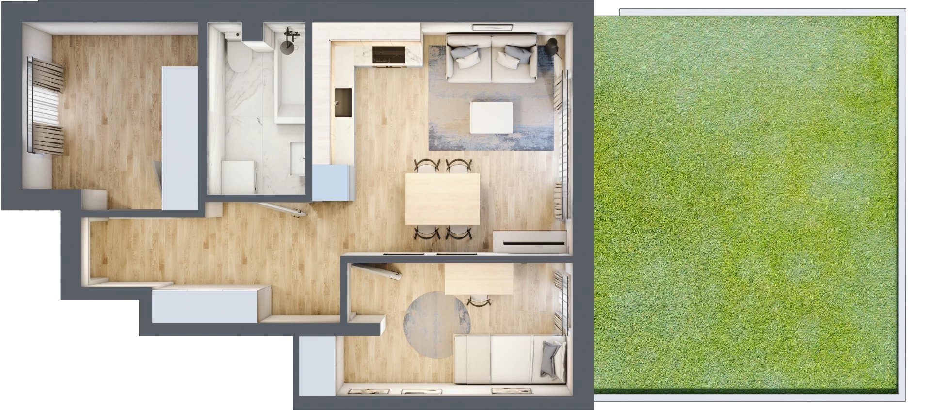 3 pokoje, mieszkanie 48,03 m², parter, oferta nr 109, Manufaktura Marki 2, Marki, ul. Stawowa