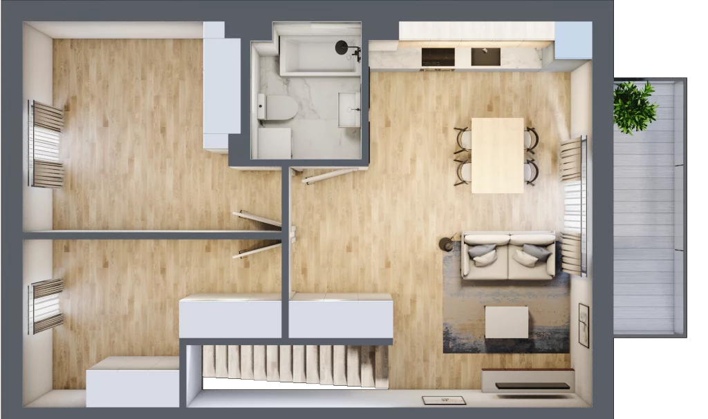 3 pokoje, mieszkanie 58,82 m², piętro 1, oferta nr 98, Manufaktura Marki 2, Marki, ul. Stawowa
