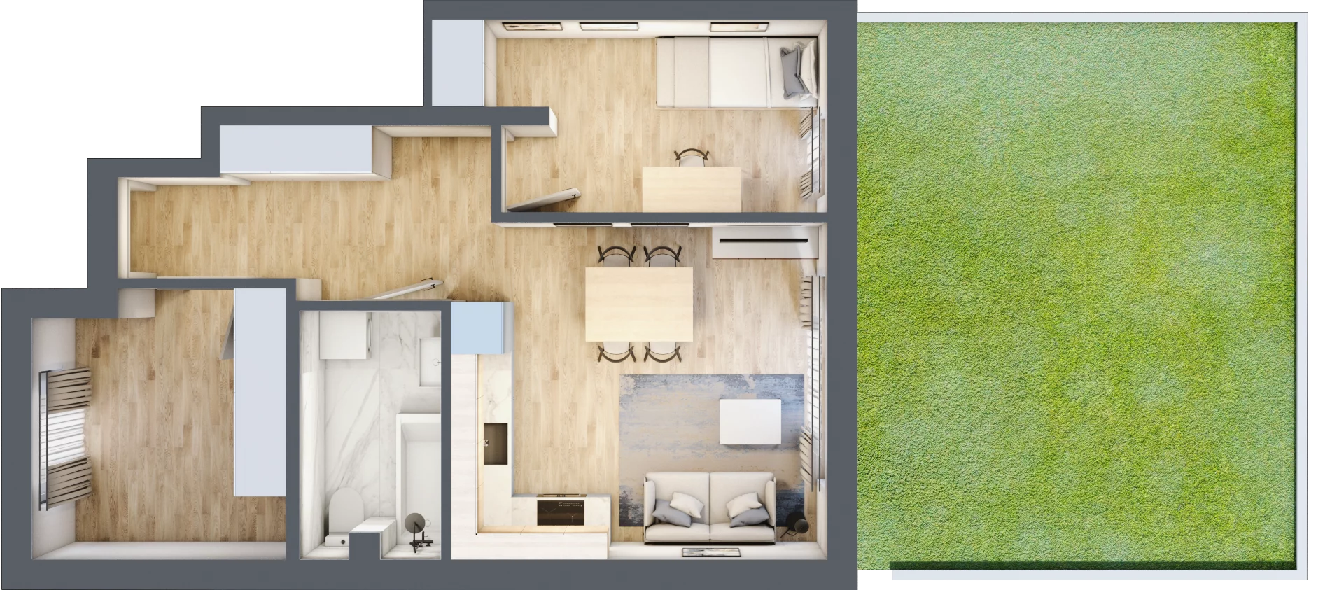 3 pokoje, mieszkanie 48,03 m², parter, oferta nr 111, Manufaktura Marki 2, Marki, ul. Stawowa