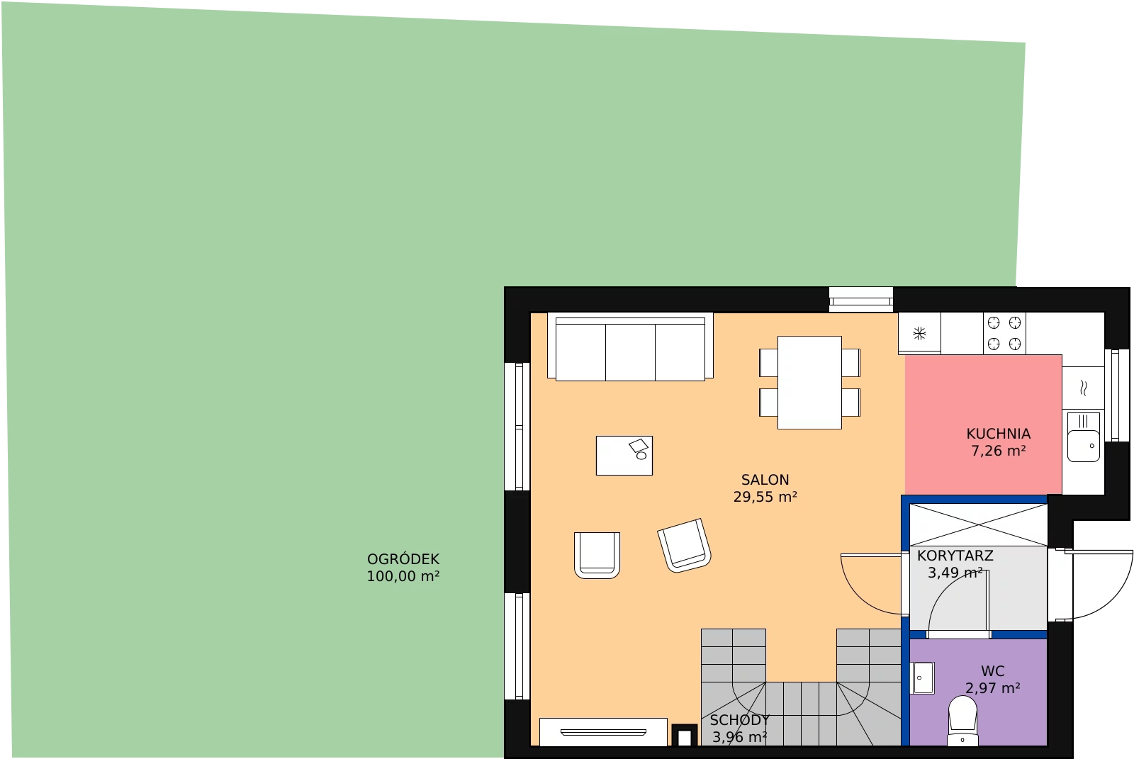 Zalety domu 93.95 m², 1A