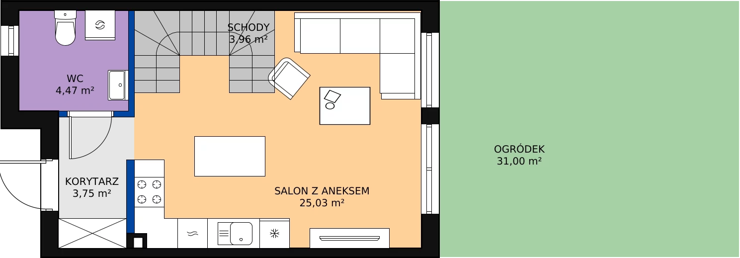 Zalety domu 72.9 m², 25B