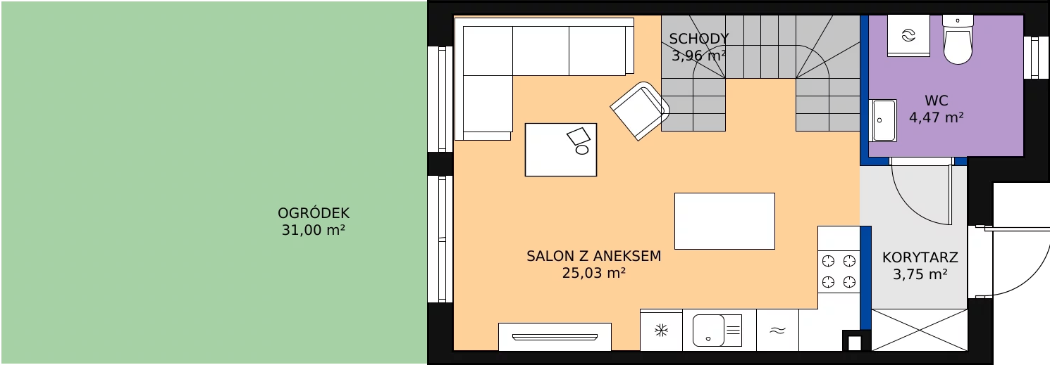 Zalety domu 72.9 m², 34A