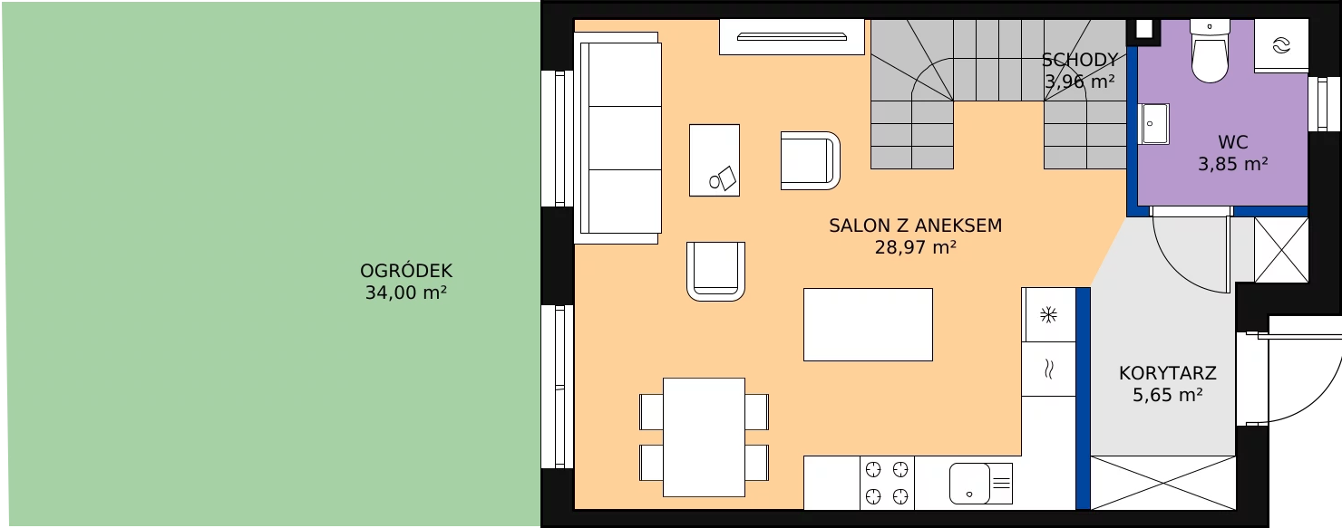 Zalety domu 83.45 m², 6A