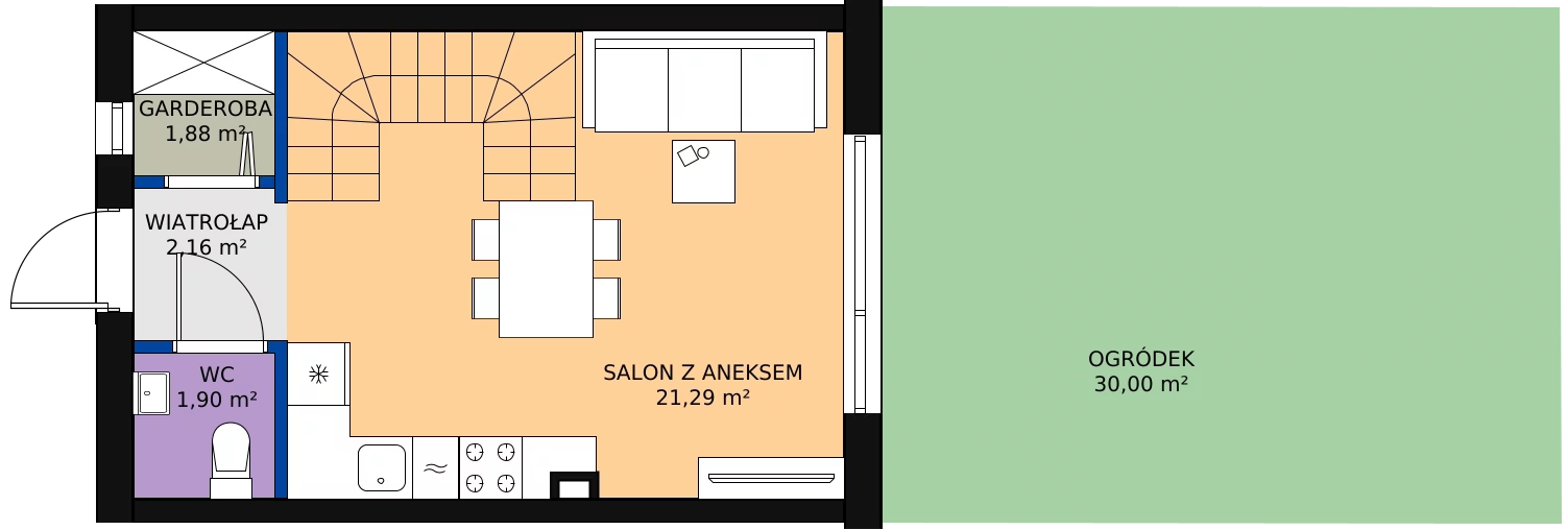 Zalety domu 62.16 m², 3