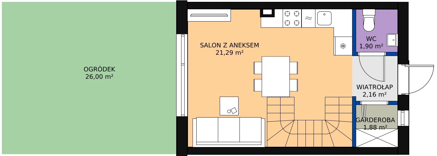Zalety domu 62.16 m², 6
